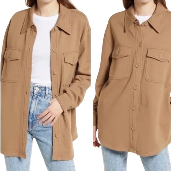 Joie Jackets & Blazers - Joie Camel Women’s Oversized Shirt Shacket Jacket